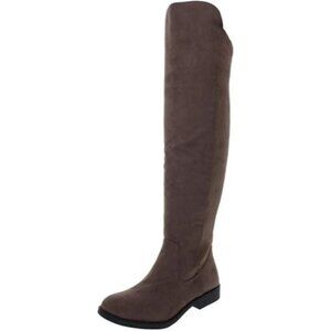 Style & Co. Womens Knee High Fashion Boots Hayley Faux Suede Closed Toe Brown 6M